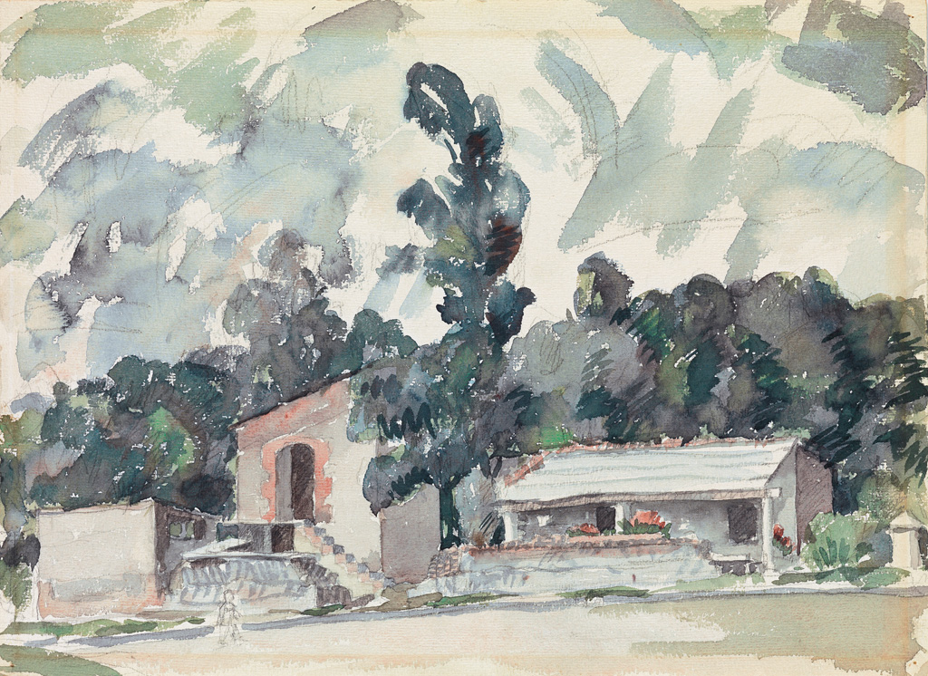 AARON DOUGLAS (1898 - 1979) Adobe Houses.